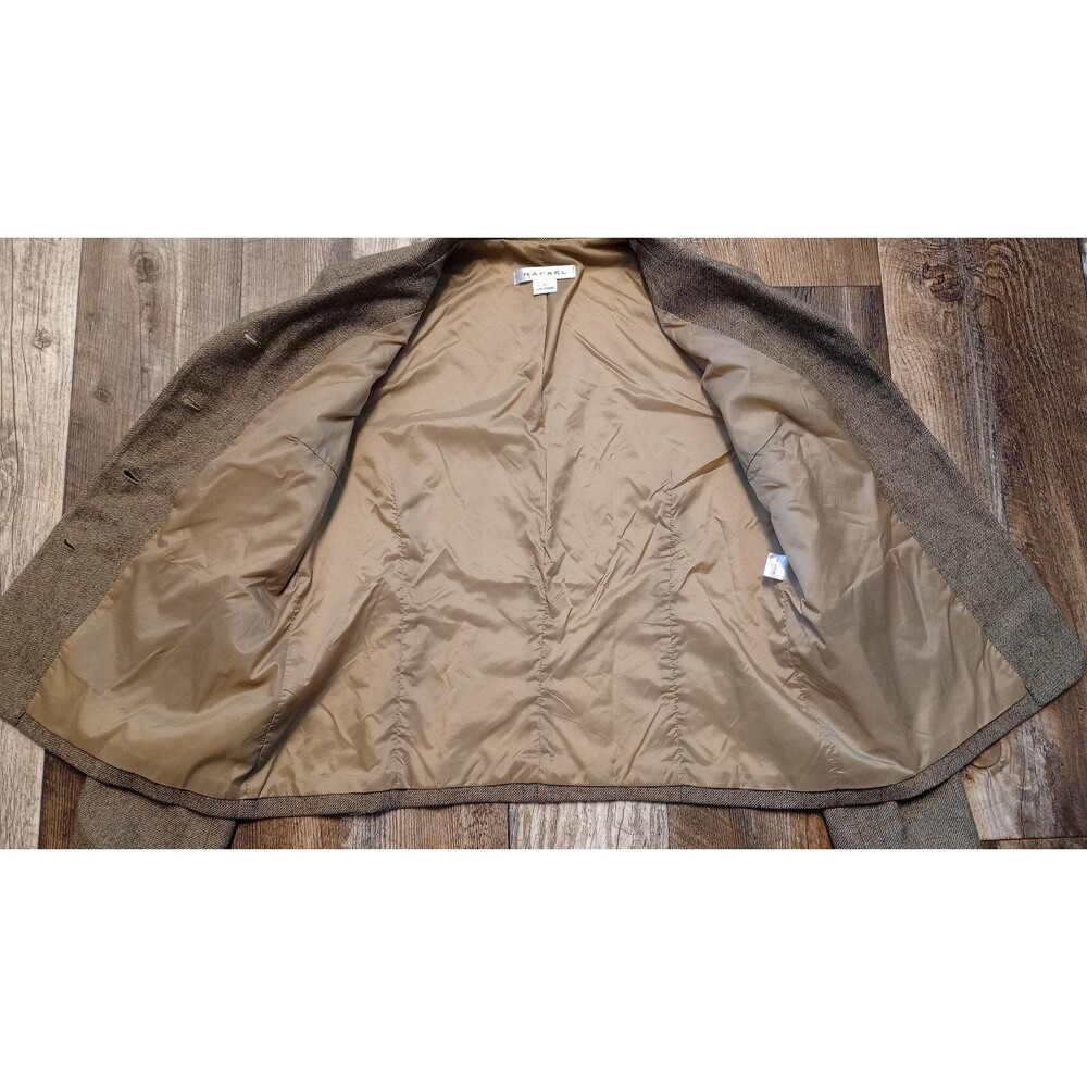 Women's Rafael Khaki Tan Wool Blend Blazer Jacket, Size 14 - Picture 8 of 11